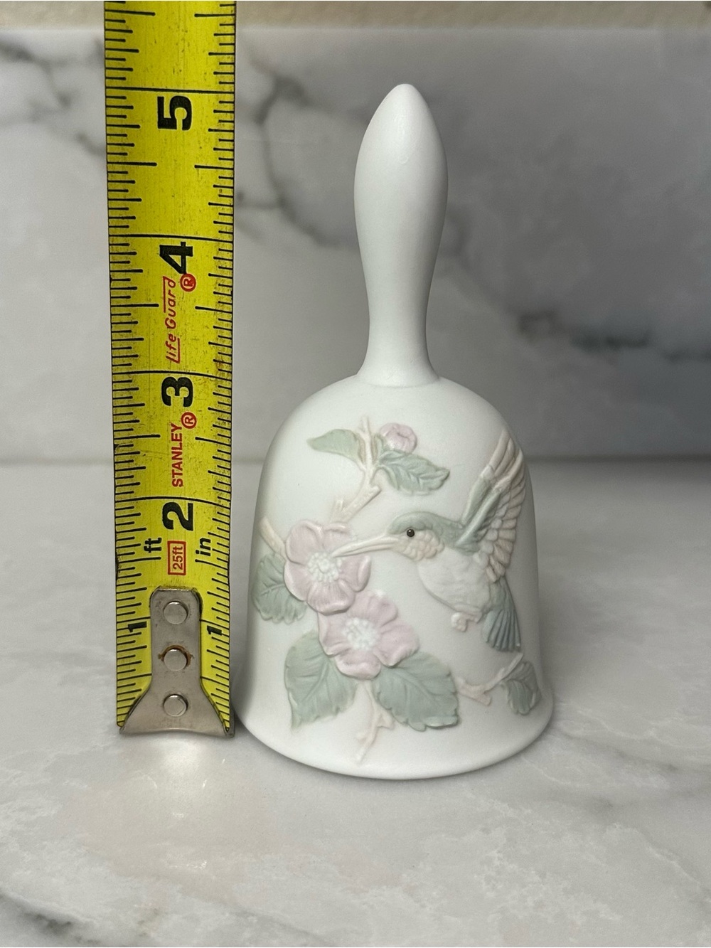vintage bisque porcelain hummingbird dinner bell - Picture 5 of 6